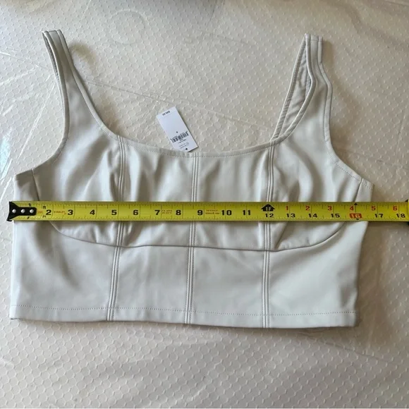 NEW Banana Republic Vegan Leather Bustier Size 8 Cream - Picture 4 of 9